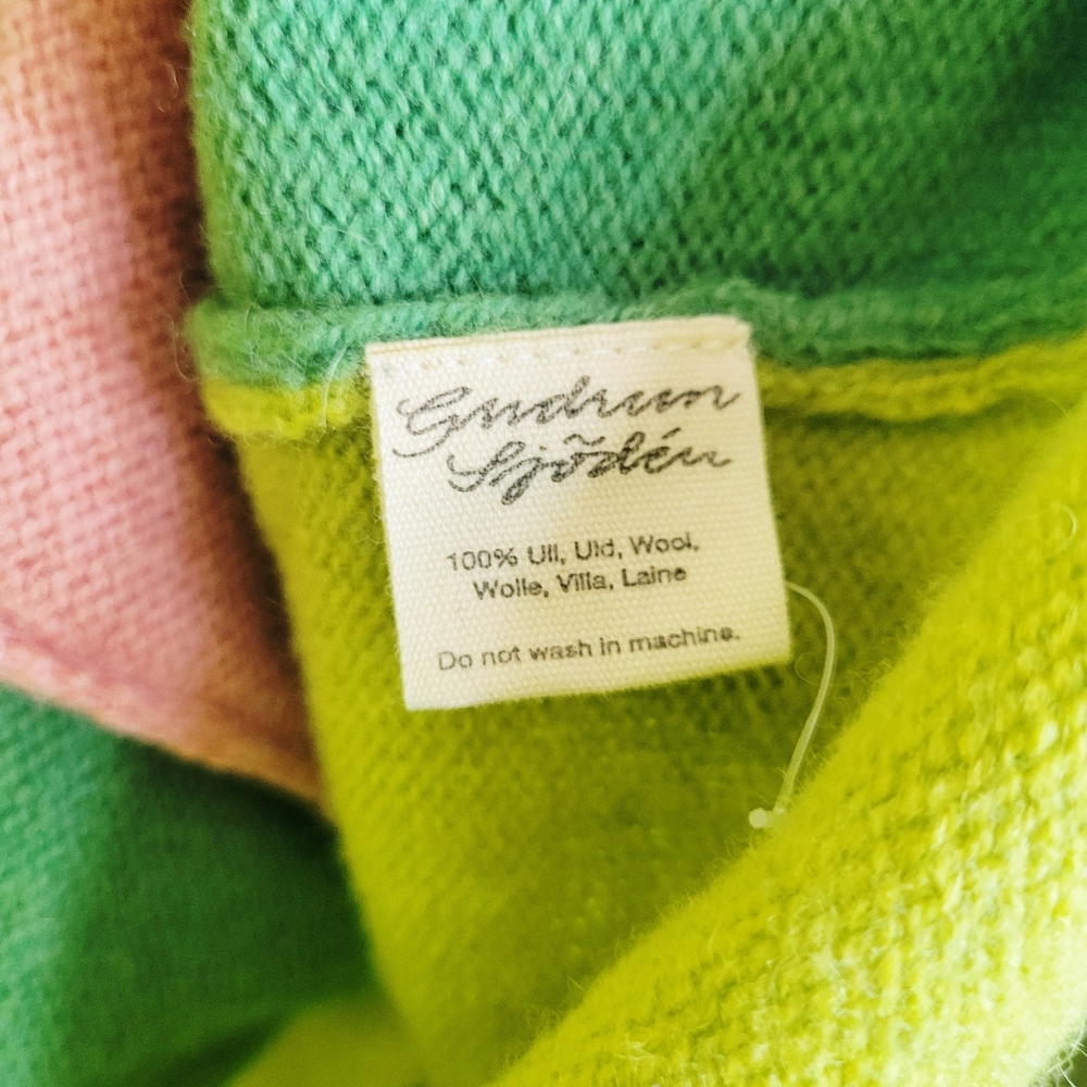 Gudrun Sjoden Wool Green Patchwork Scandinavian S… - image 5